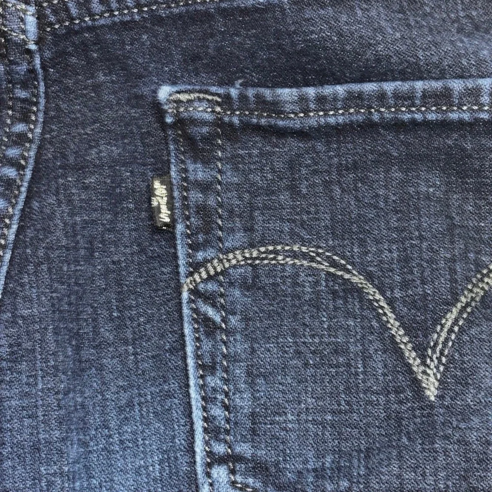 Levis Black Label Straight Leg‎ Jeans Dark Indigo Womens 8 Stretch Denim (F3)